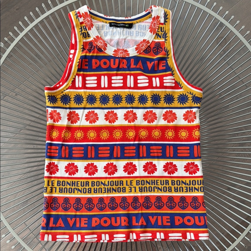 Vibrant Bonjour Striped Tank Top